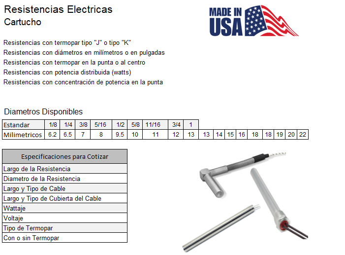 Resistencias de Cartucho 